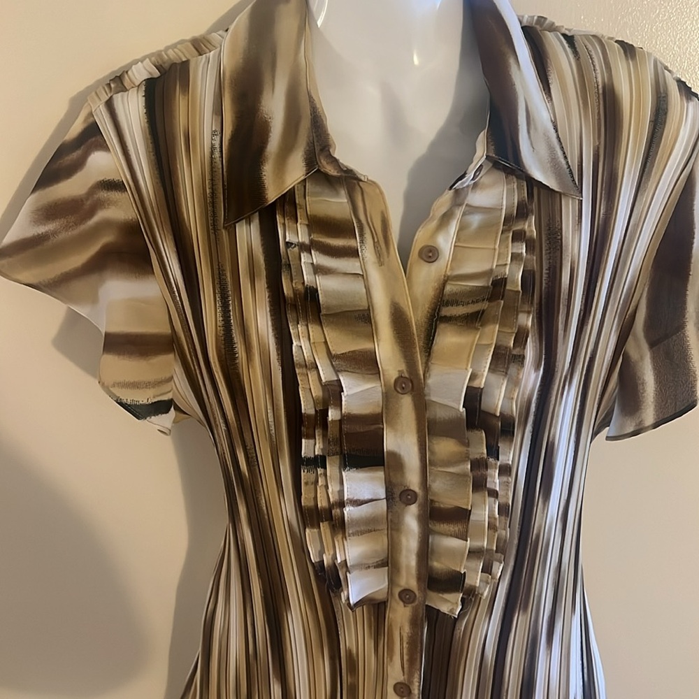 East 5th Brown Striped Button Down Shirt